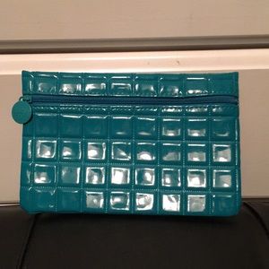 Teal zip clutch/make up bag